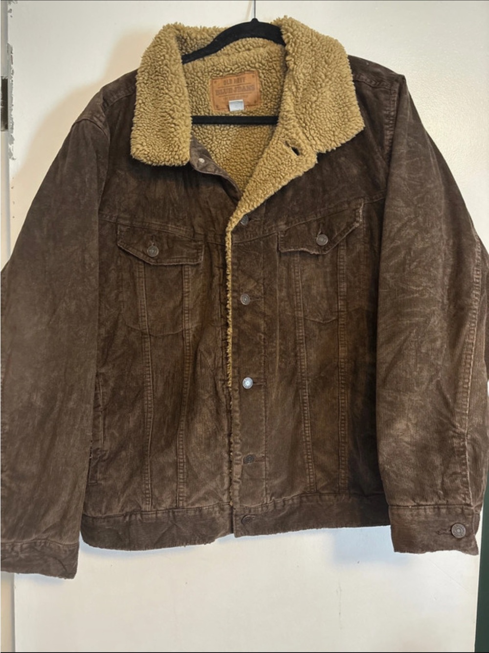 Old Navy Brown Corduroy Sherpa-Lined Jacket with Tan Lining